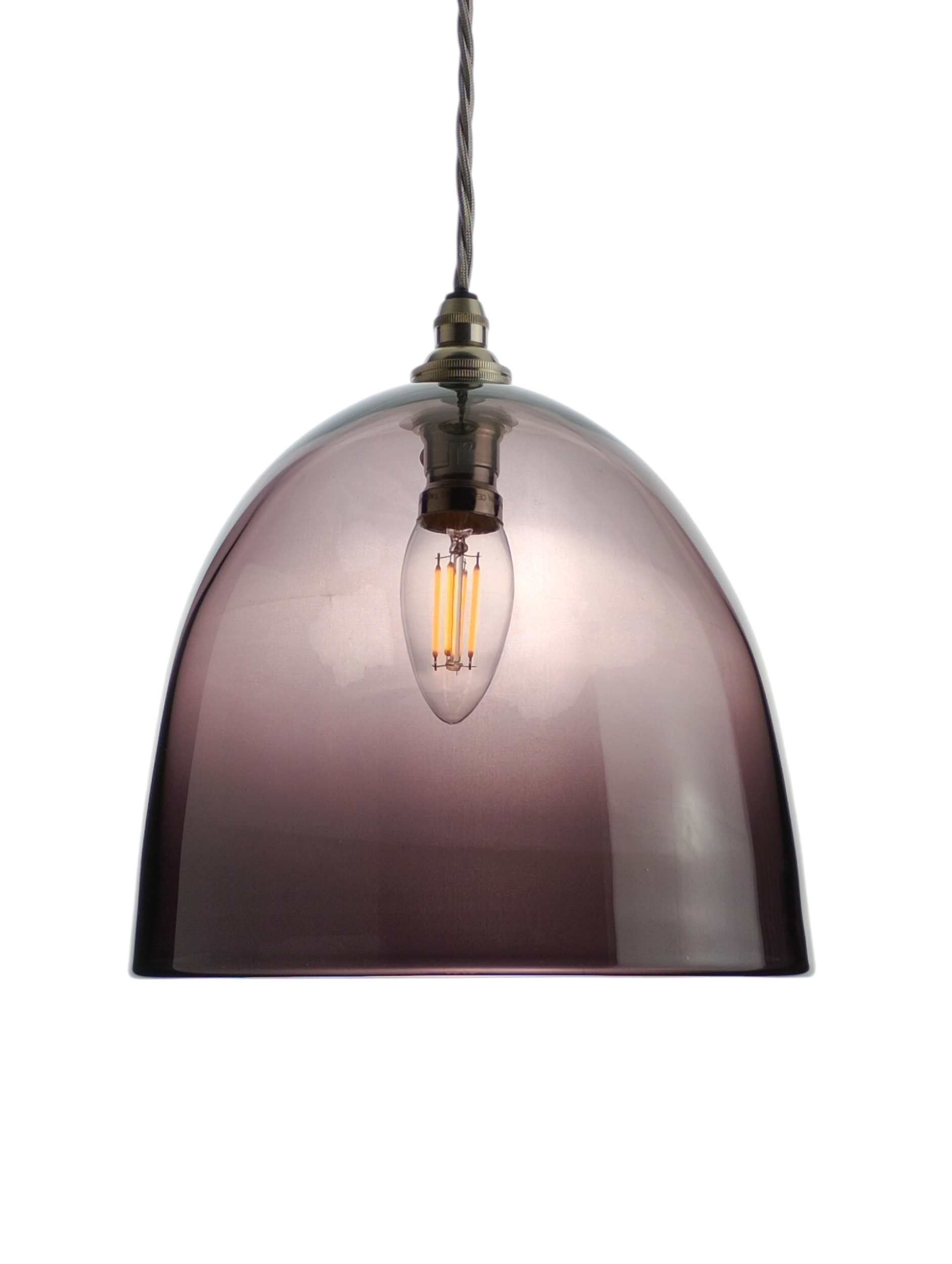Large Dome Pendant Light in Aubergine LGDM-025