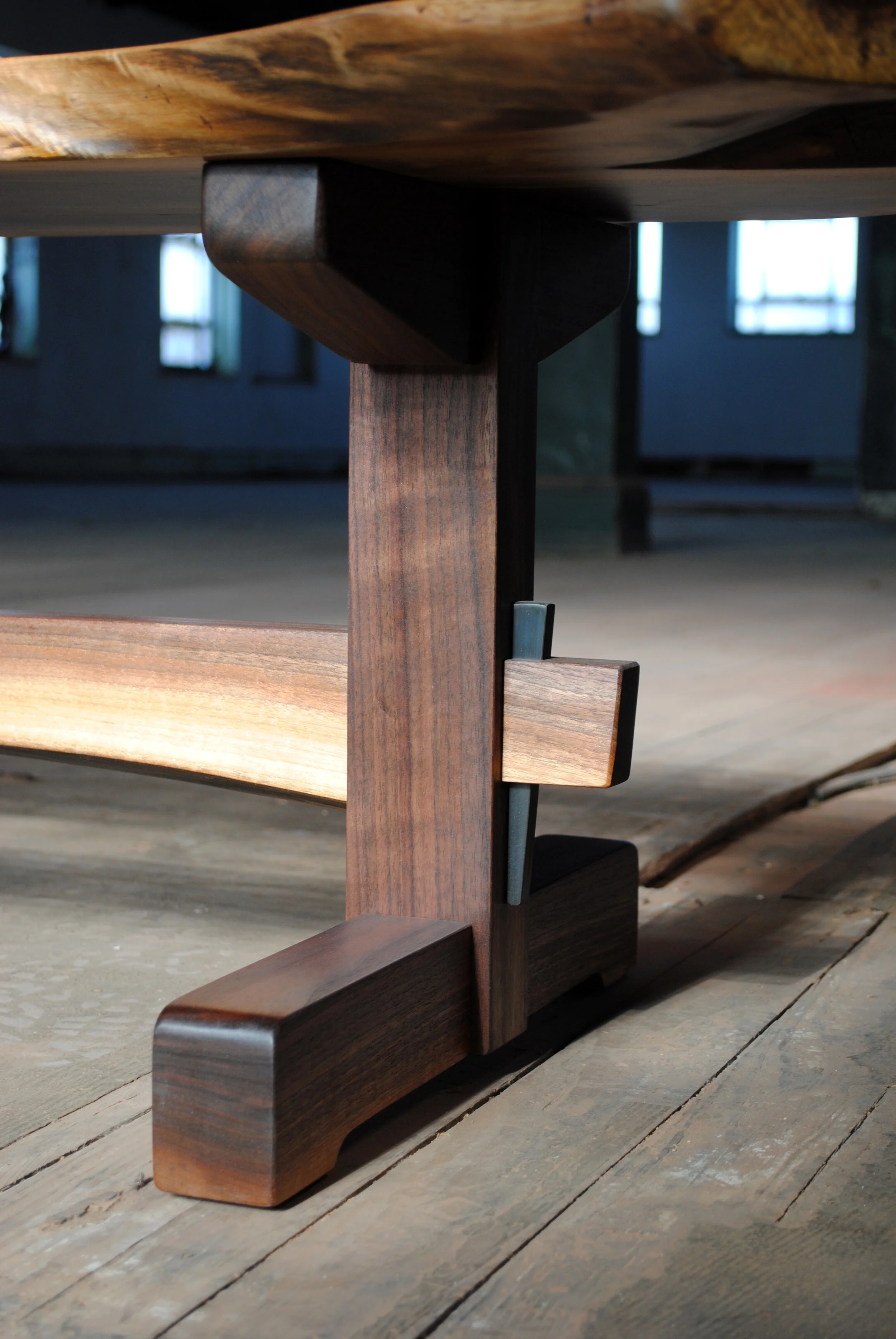 Walnut Trestle bench.