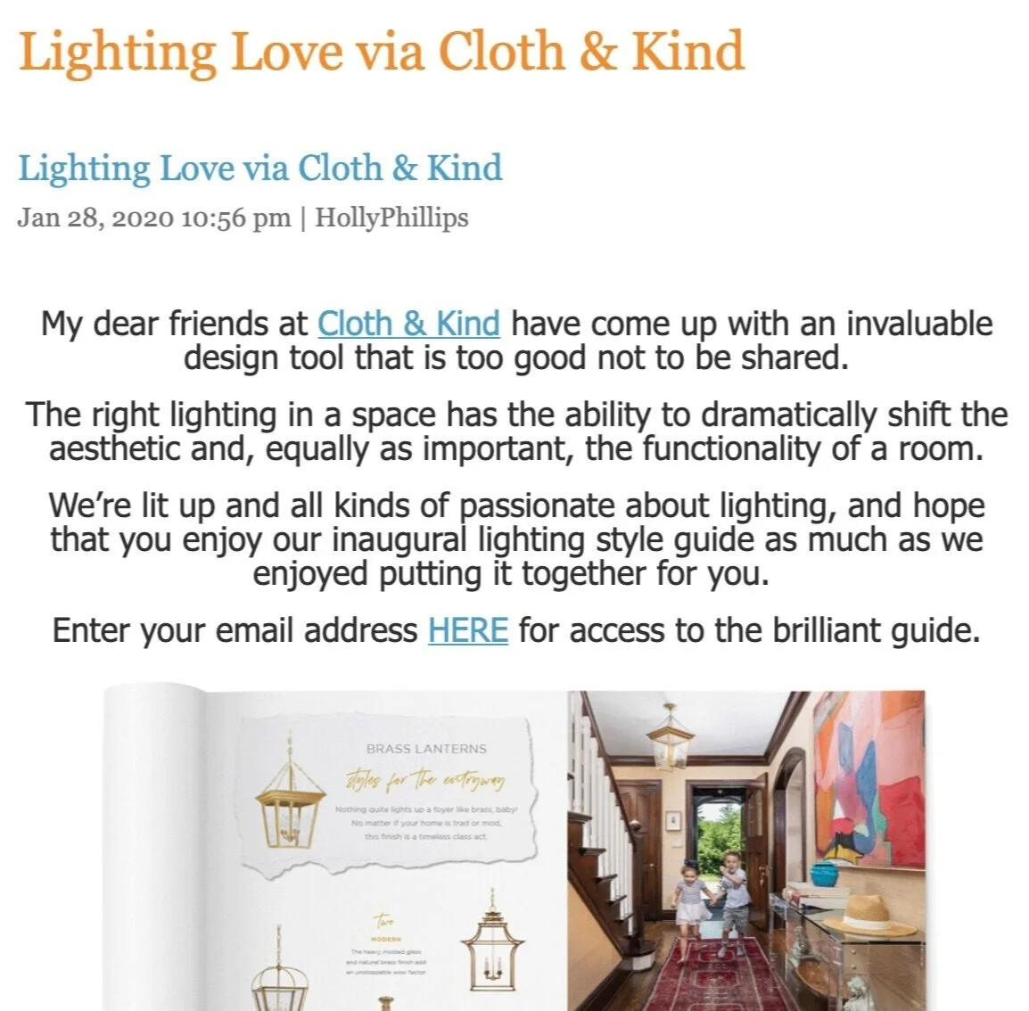 The English Room // Lighting Love via CLOTH & KIND