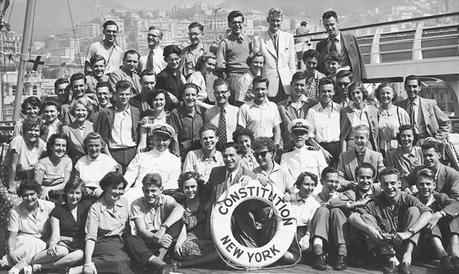 Austrian Fulbrighters embark for the United States in the 1950s