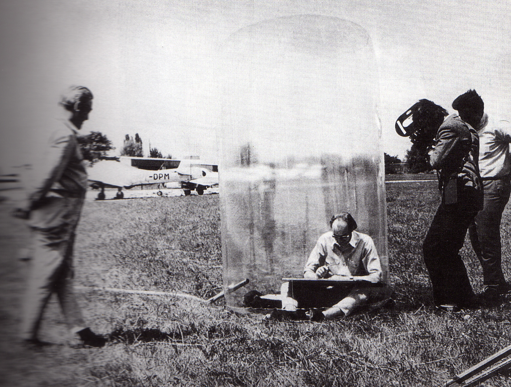 Hans Hollein, mobile office, performance, 1969. Lilli Hollein
