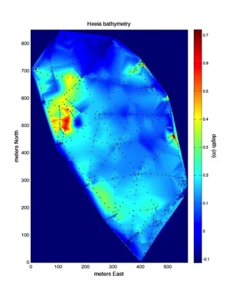 Fig. 1. He'eia Fishpond standardized bathymetry map. 