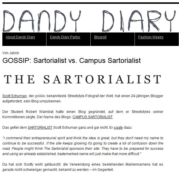    Dandy Diary &nbsp; -&nbsp; Sartorialist vs. Campus Sartorialist  