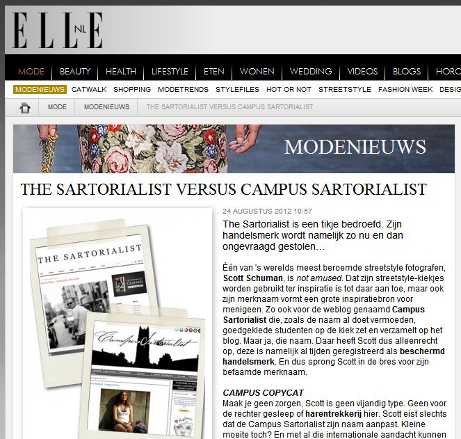    Elle  &nbsp; Netherlands  &nbsp;-&nbsp; The Sartorialist vs. Campus Sartorialist  