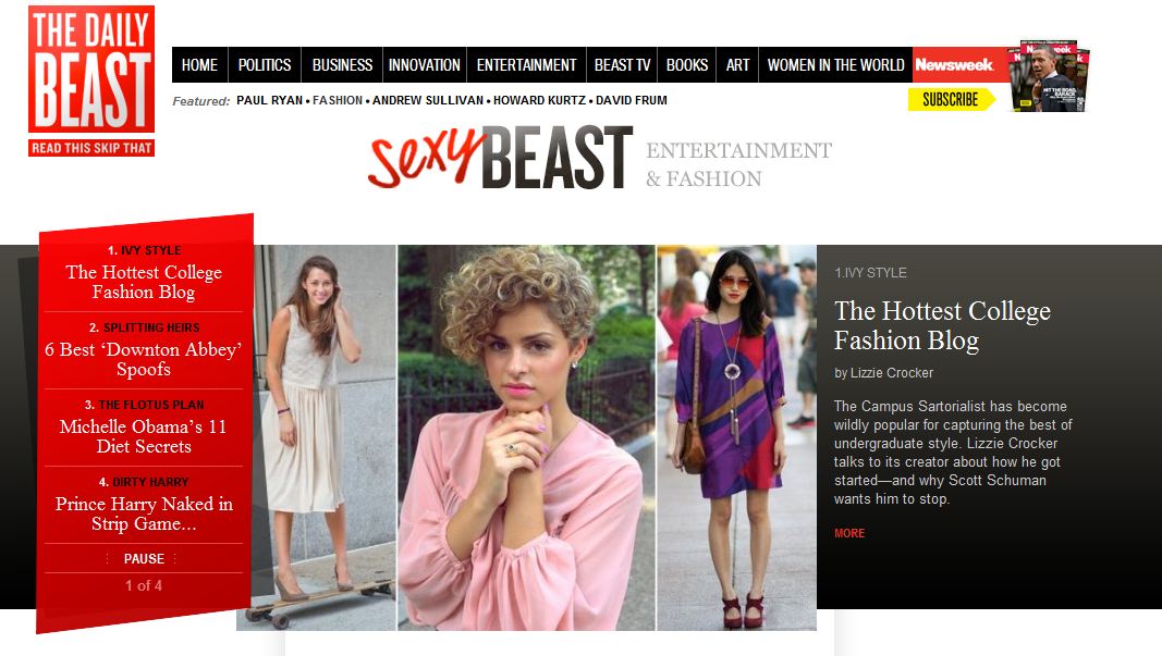   Daily Beast - Campus Sartorialist Street Style &nbsp;by&nbsp; Lizzie Crocker  