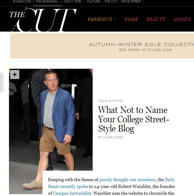    NYMag  &nbsp;-&nbsp; What not to name your College Street-Style Blog  