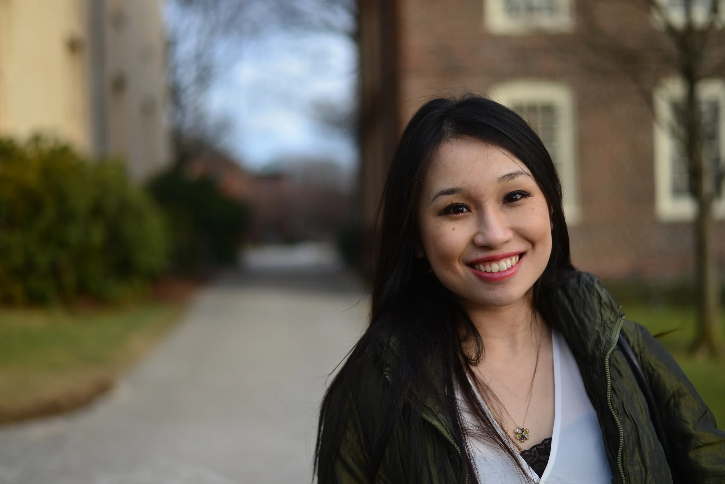 Tina | Brown University Olive Jacket Olive Batik Pattern Trouser Black Suede Booties