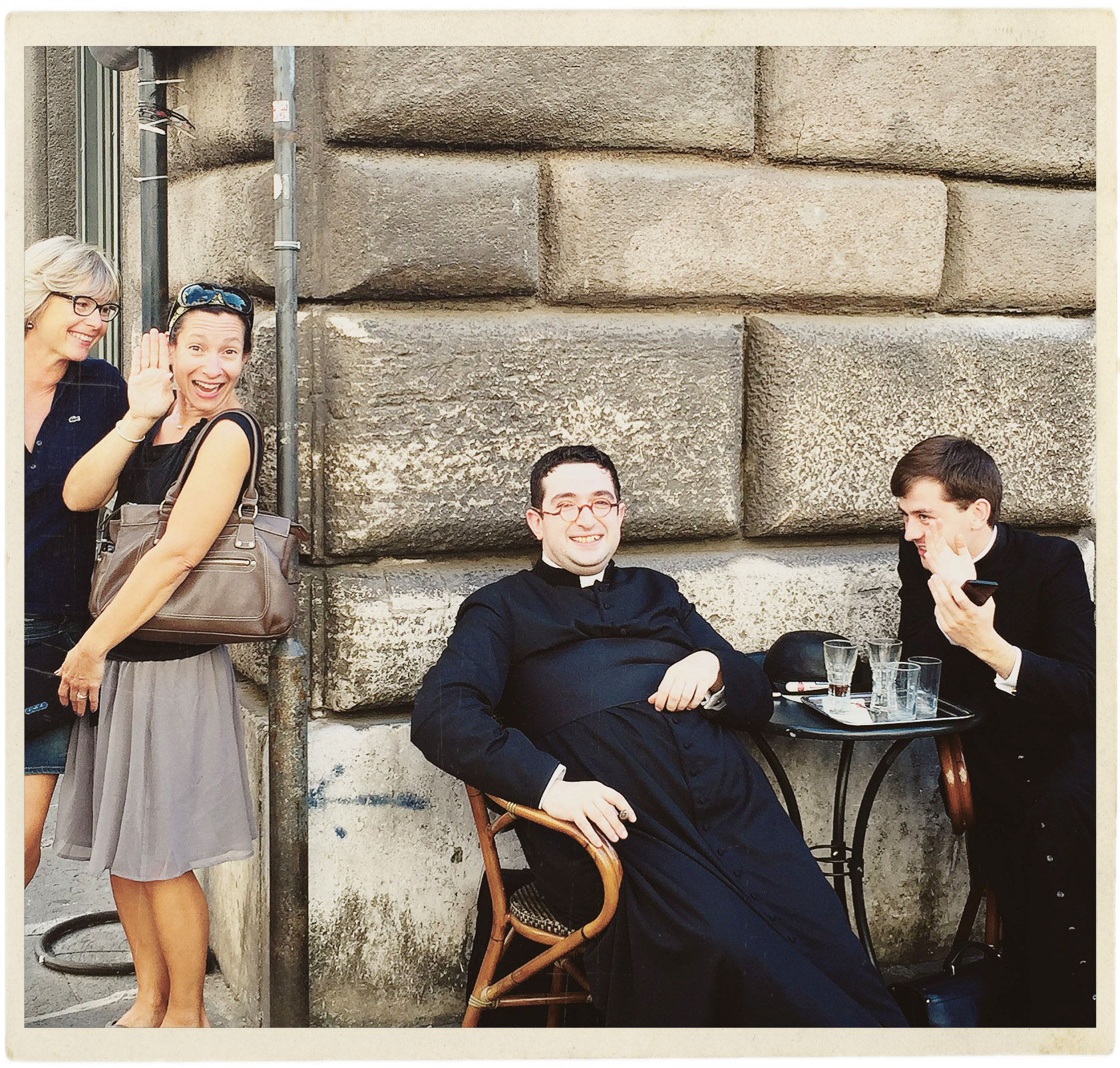 Just hanging out with the priests smoking stogies at Sant 'Eustachio caffe.