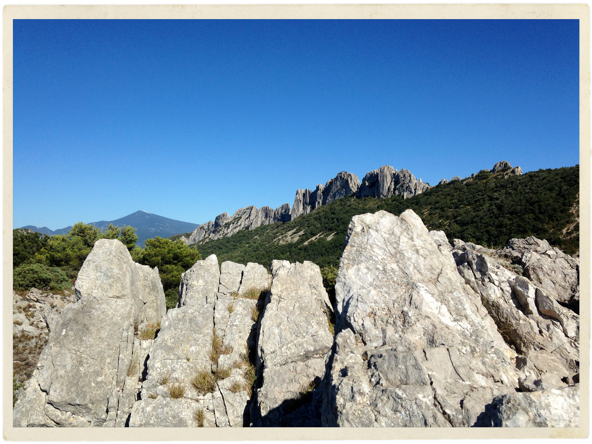 The view from the observation platform in Gigondas. Cloudless, blazing blue.