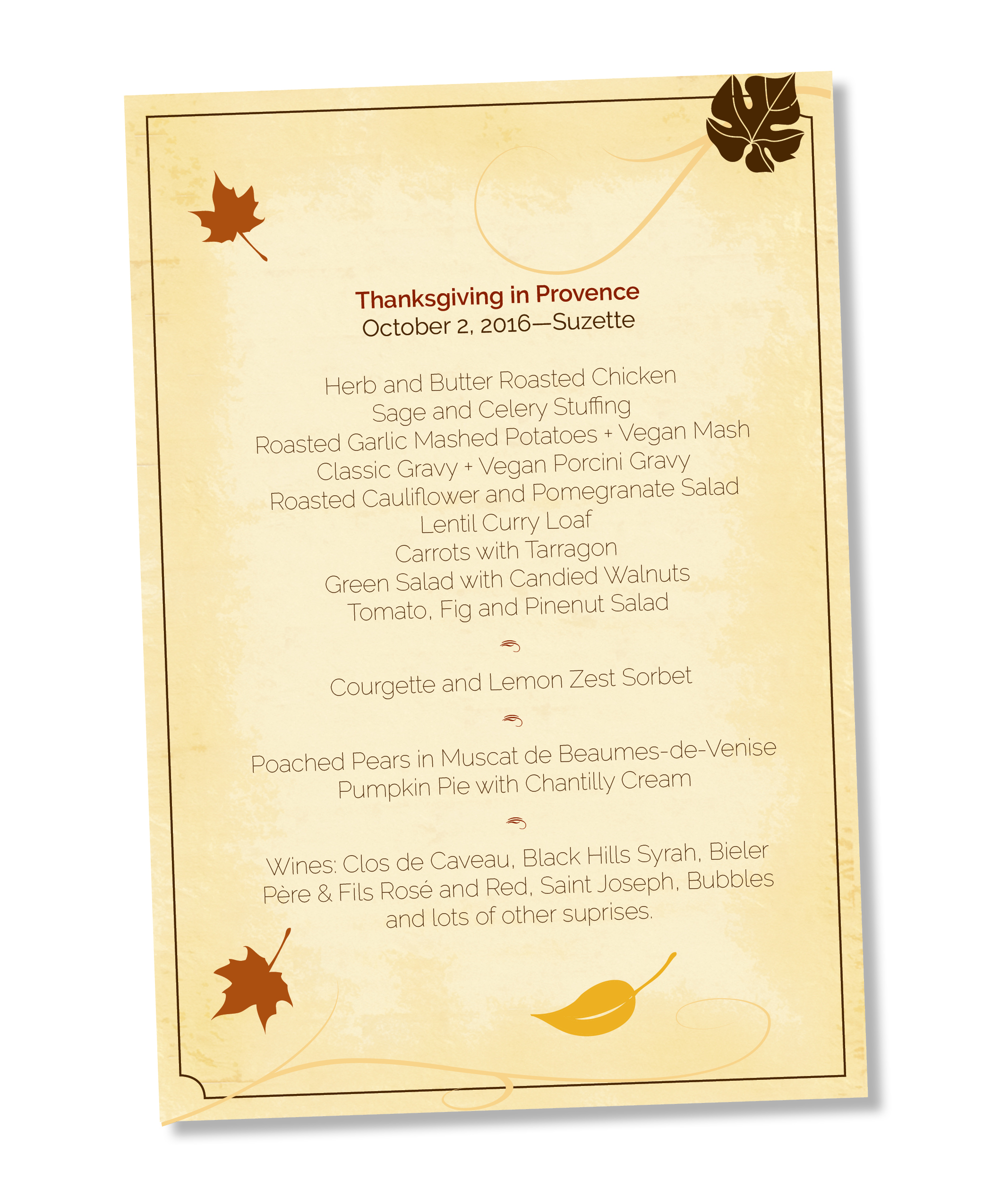 Le menu.