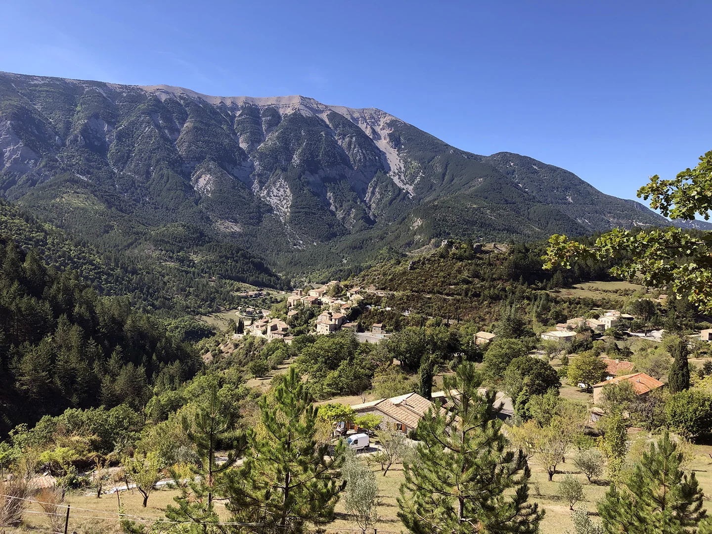 The beautiful perched village of Brantes in the distance.