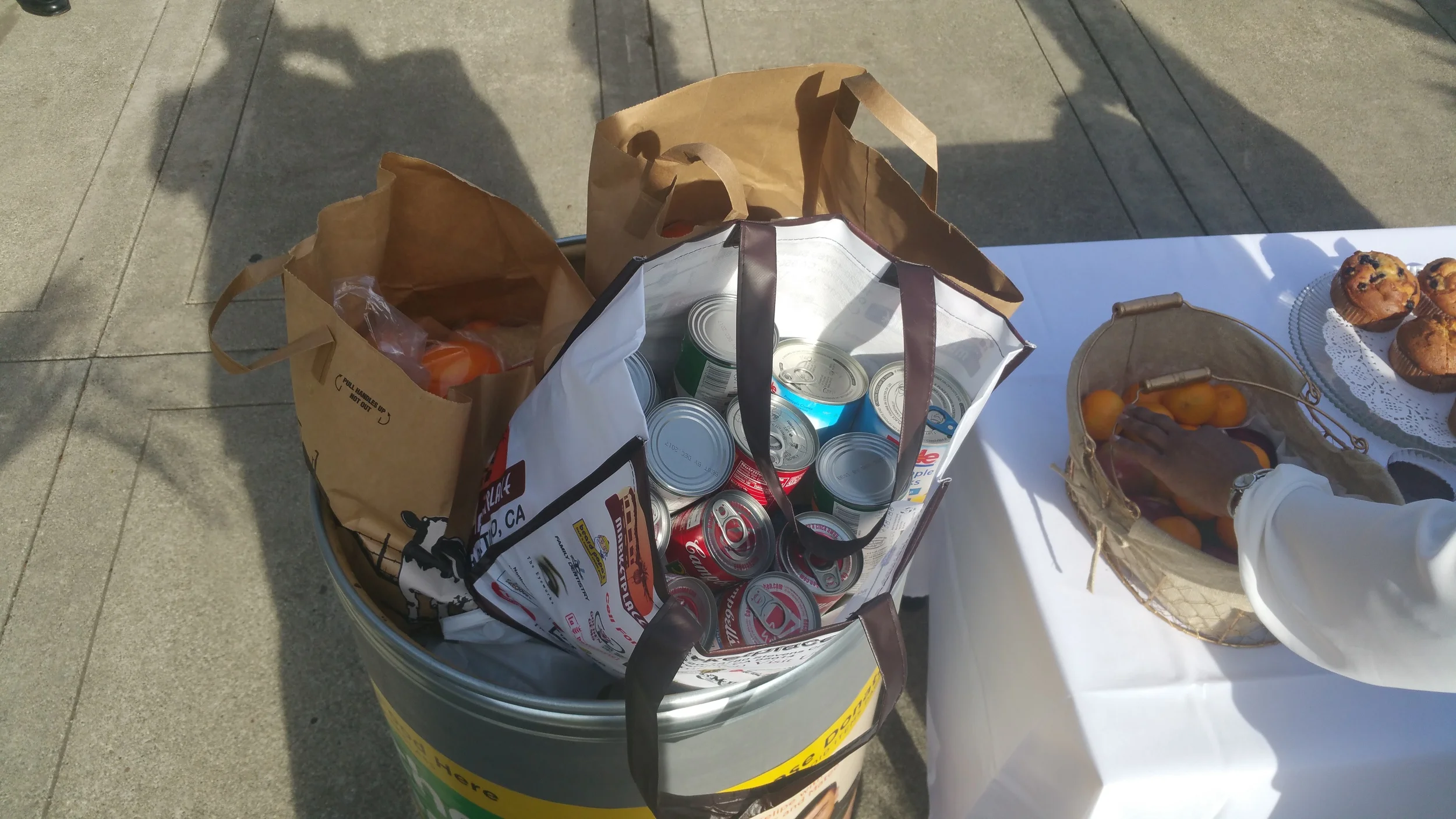 Barrel with FooD Donations