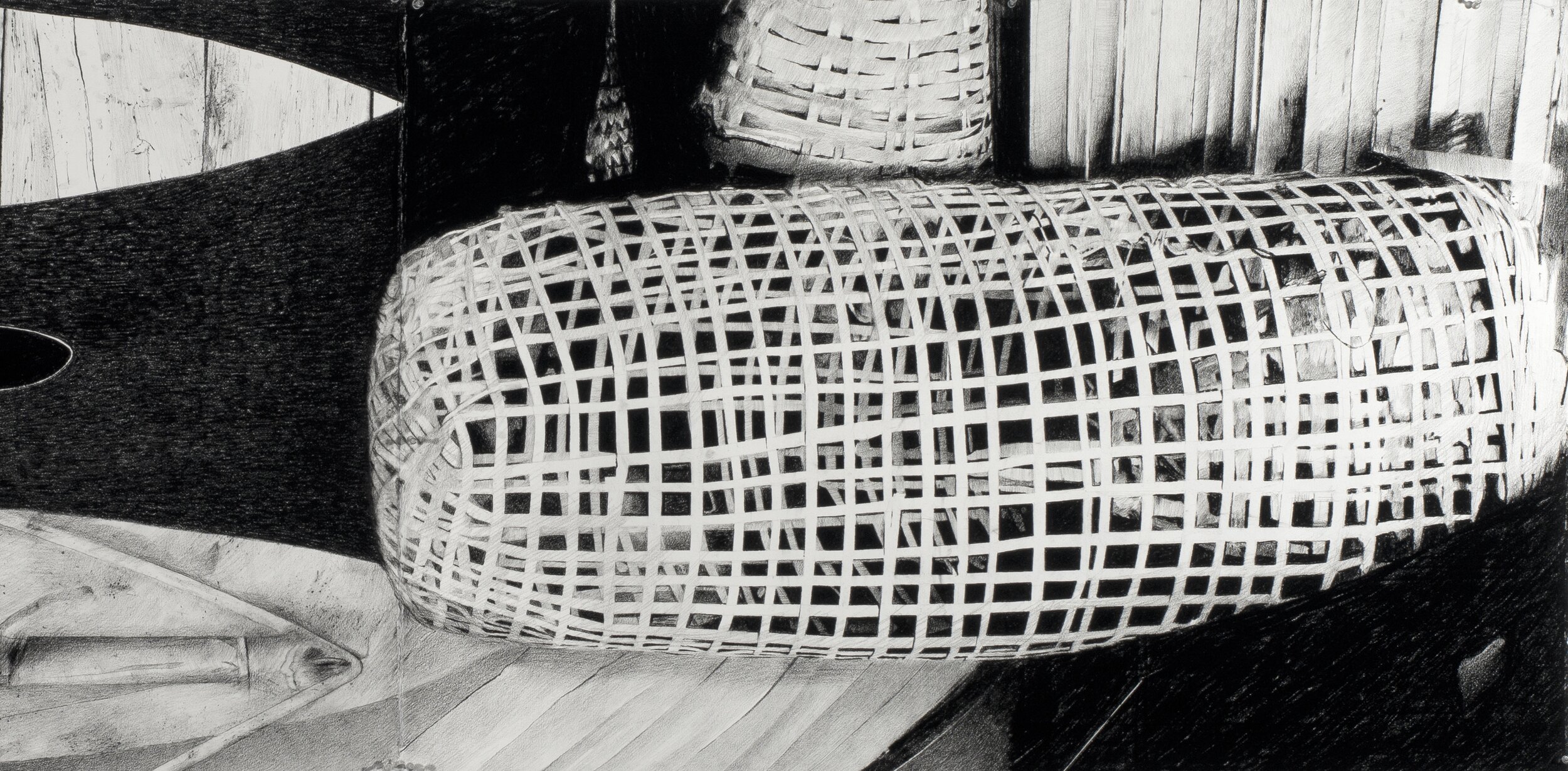 'Shape of things to come' (detail) 2013 Charcoal on BFK Rives 90 x 364cm 
