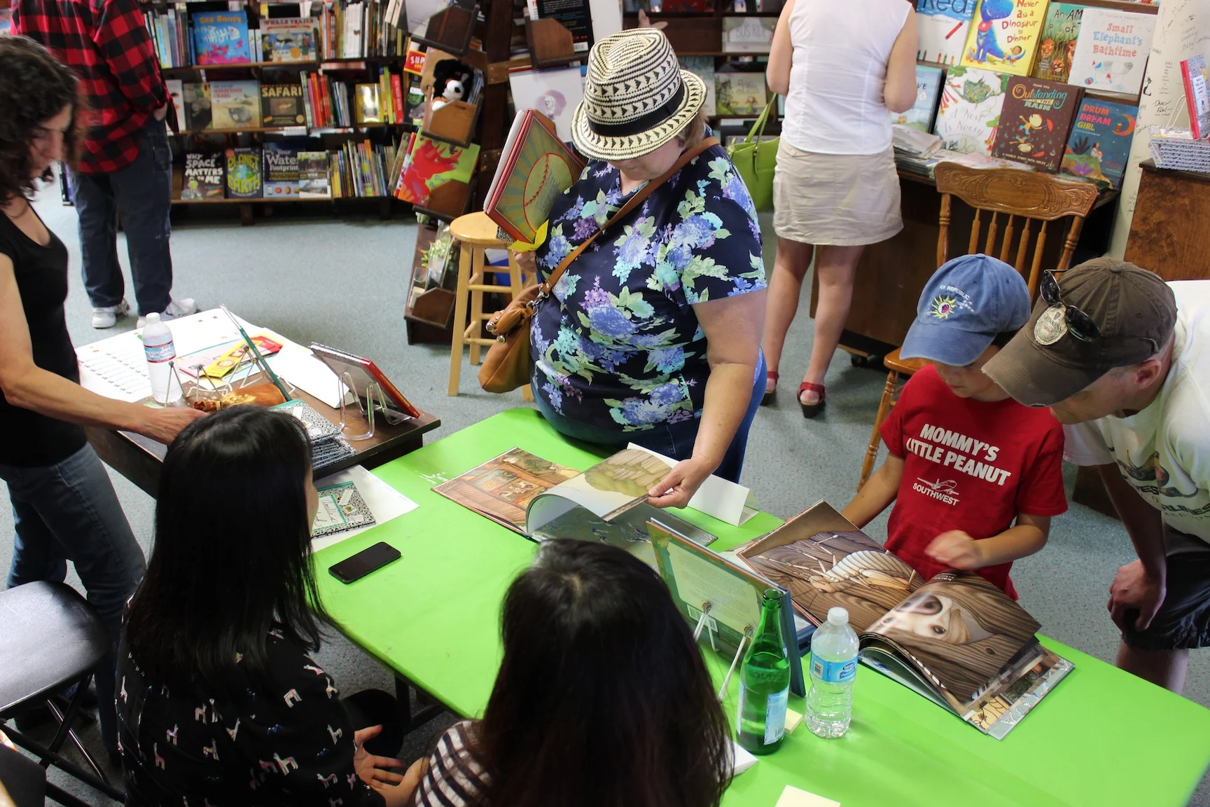Muon and I answering questions from a curious young reader.