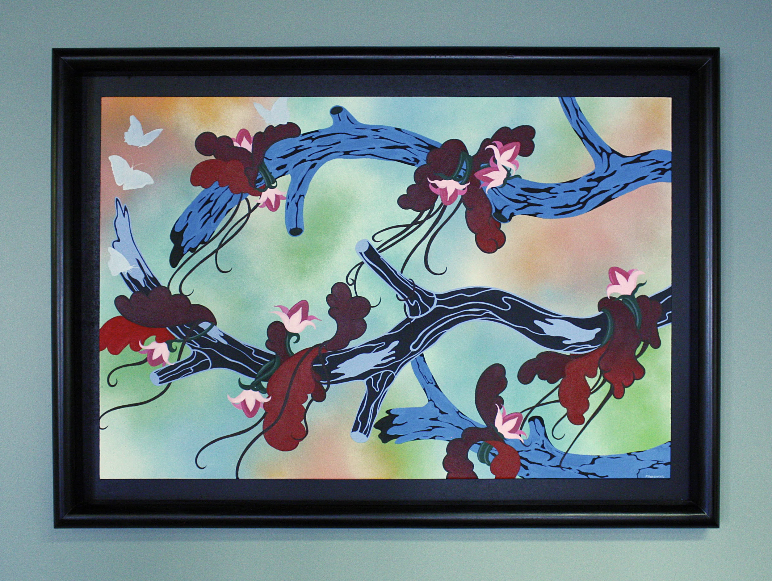 Patricia Rodriguez Arbol Azul acrylic, Krylon, canvas $750
