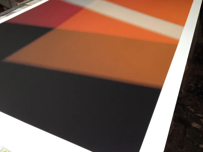 Right On (2014), 60 x 40 inches (152.4 x 101.6 cm) by abstract photographer Steven Silverstein, before the border edges were hand-torn.