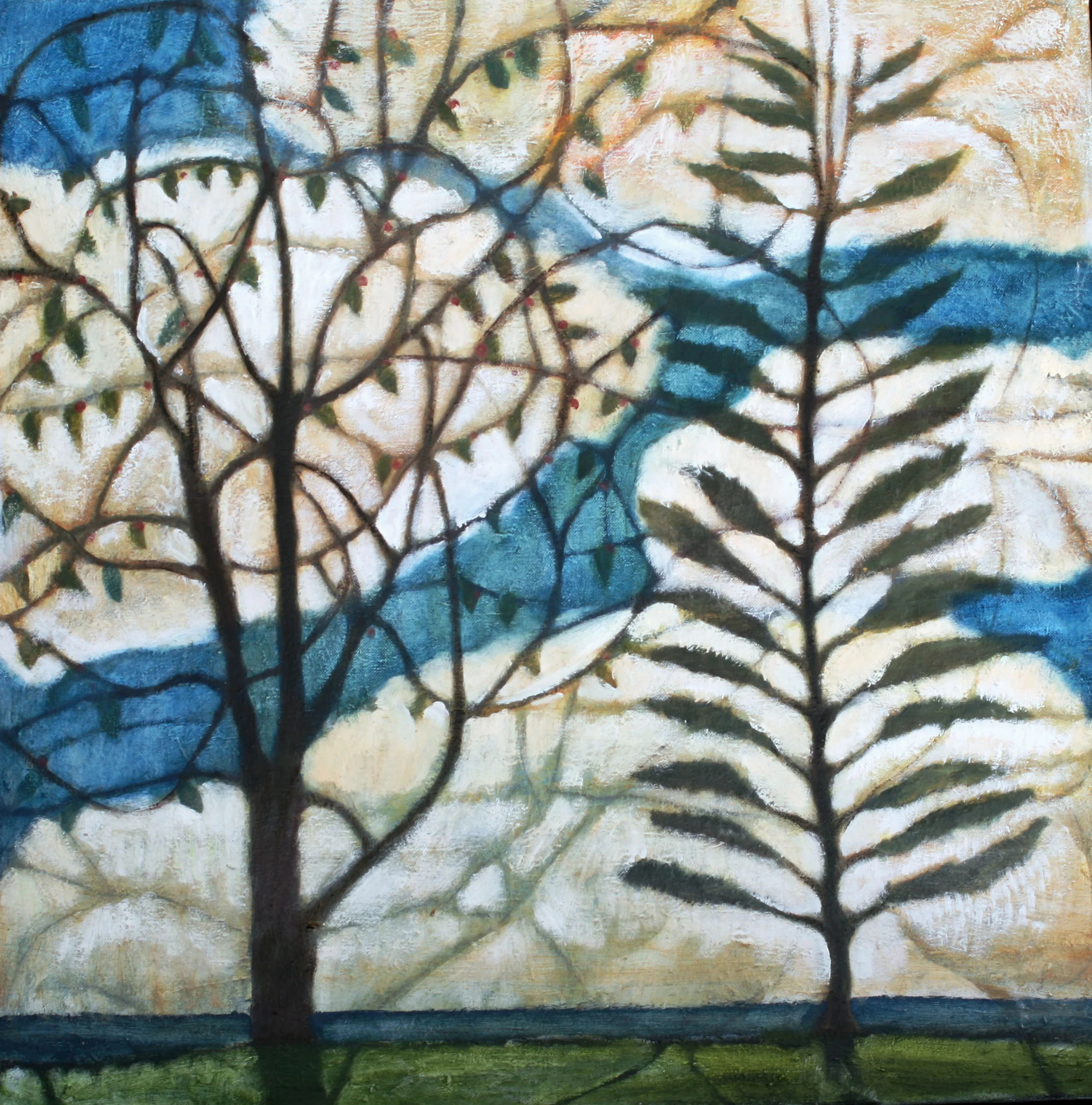 Two Trees, 40x40 Oil on Canvas 2008 Brattleboro Memorial Hospital, Brattleboro, Vermont