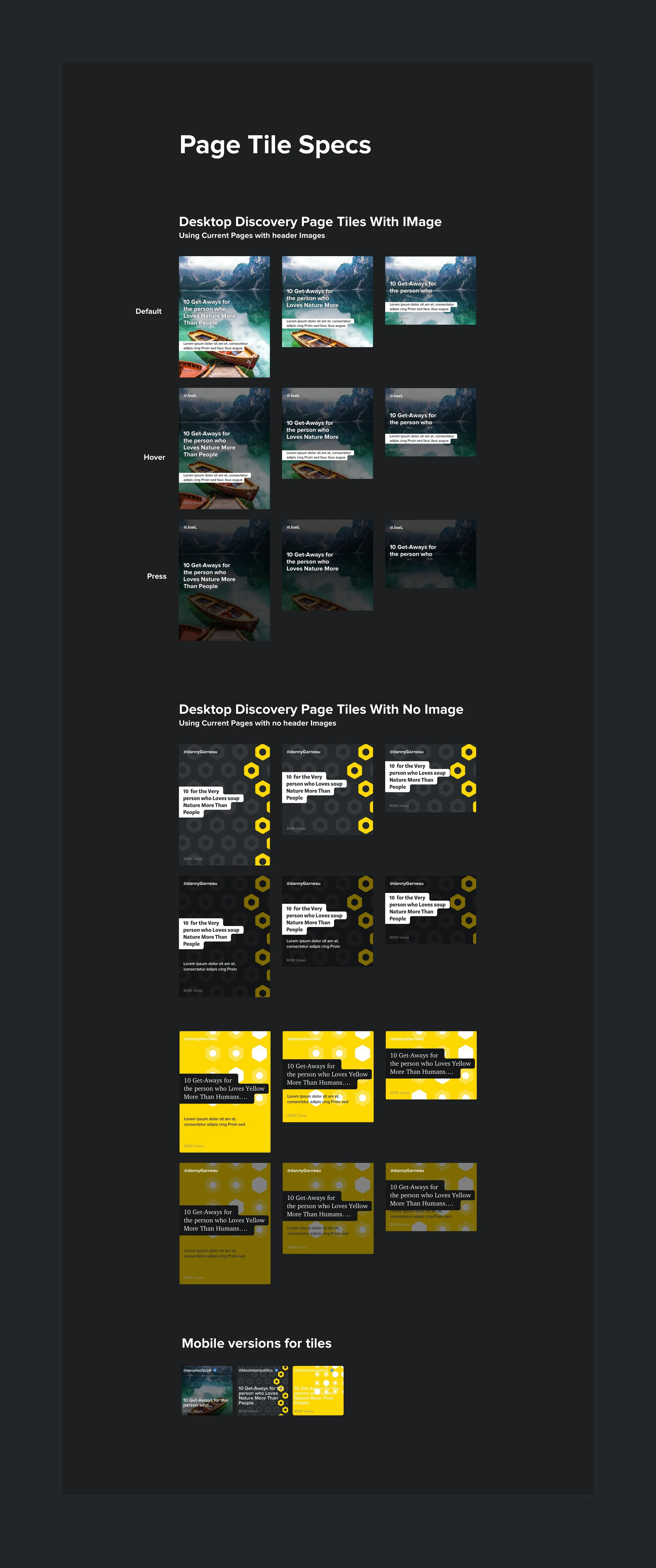  Since the content for these new user pages need to be published within a feed on the Holonis platform, modules needed to be created that reflect the designs, creation process and finished product.    For more, check out Discovery  