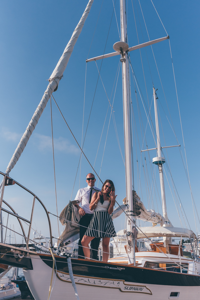 Sail Boat Engaged Couple
