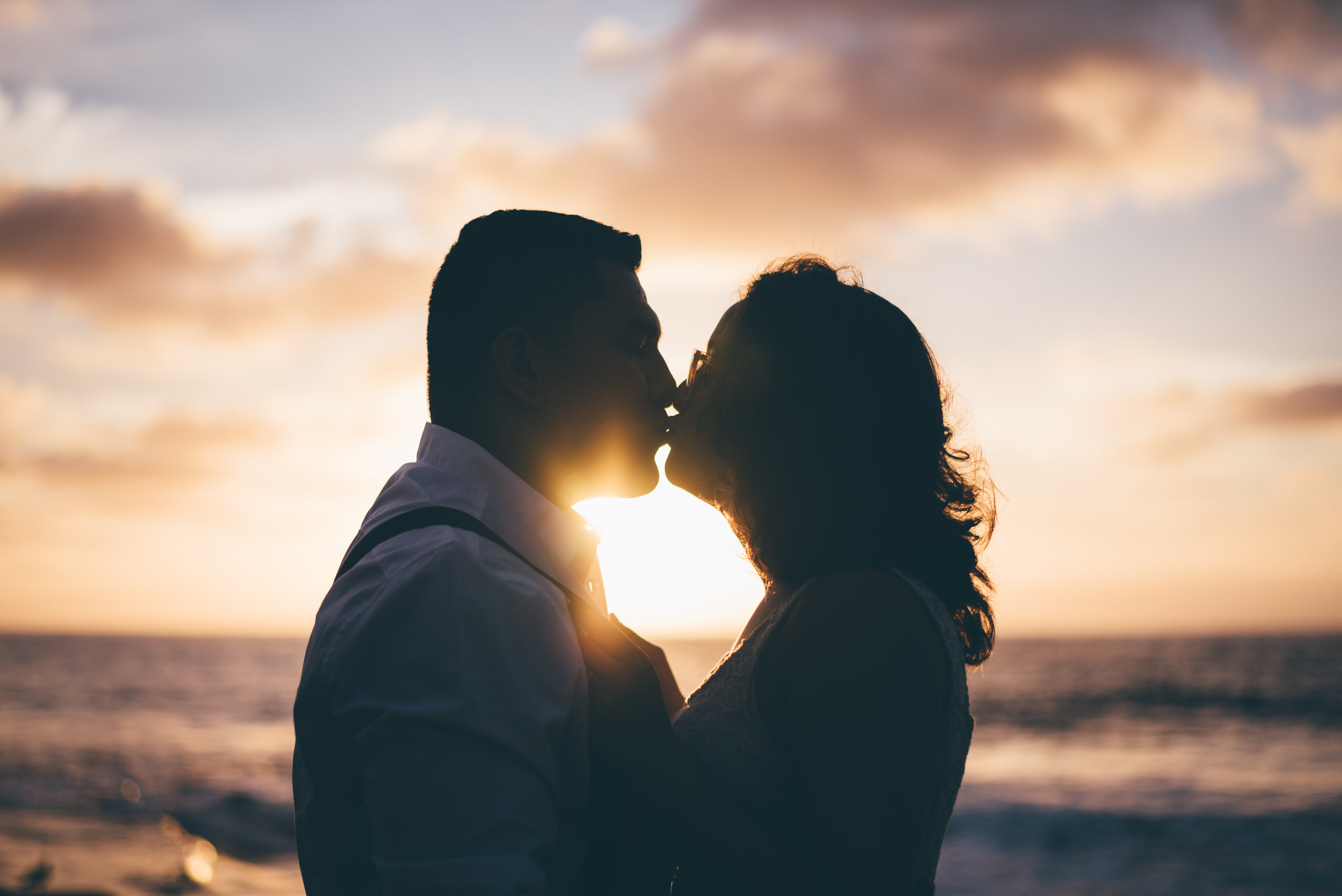 Couples Sunset Silhouette by Debra Alison Photography