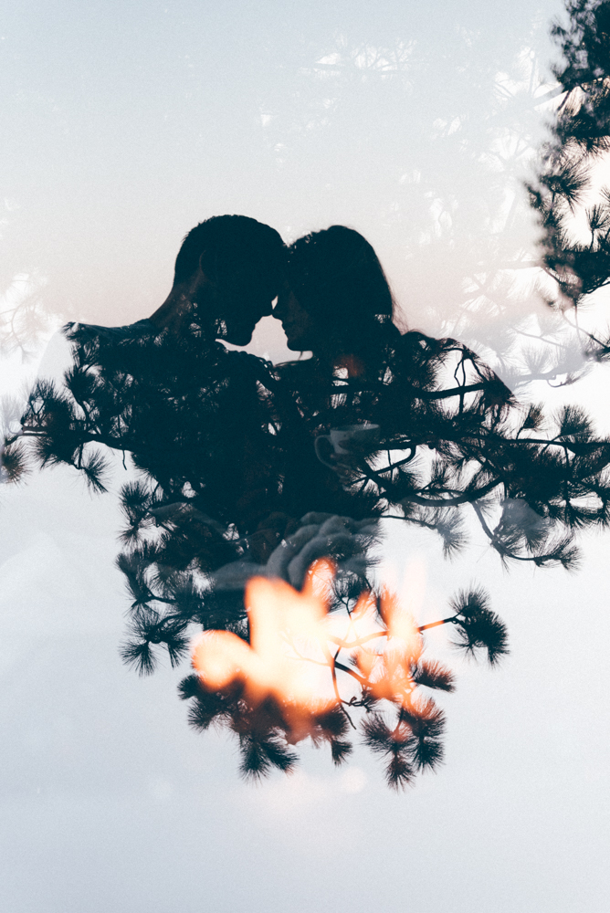 Debra Alison Photography - Sunrise Couples Cuddle Photo Session - double exposure