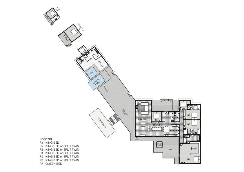 Floor plan layout, including bedroom configuration options