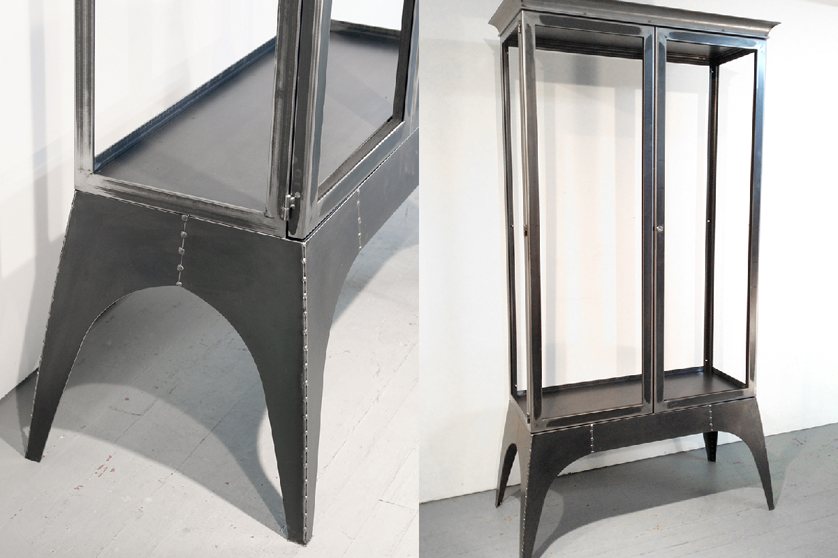 Steel Gl Curio Cabinet Enjoinery Custom Design Fabrication Steel Gl Curio Cabinet