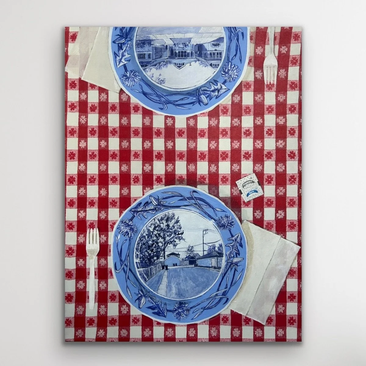 &ldquo;Use the fancy plates&rdquo;
18&rdquo;x24&rdquo;
Acrylic on canvas 

I&rsquo;ve been thinking about material culture a lot lately. What everyday items say about who we are, what we do, and our place in society. And why any of that matters anywa