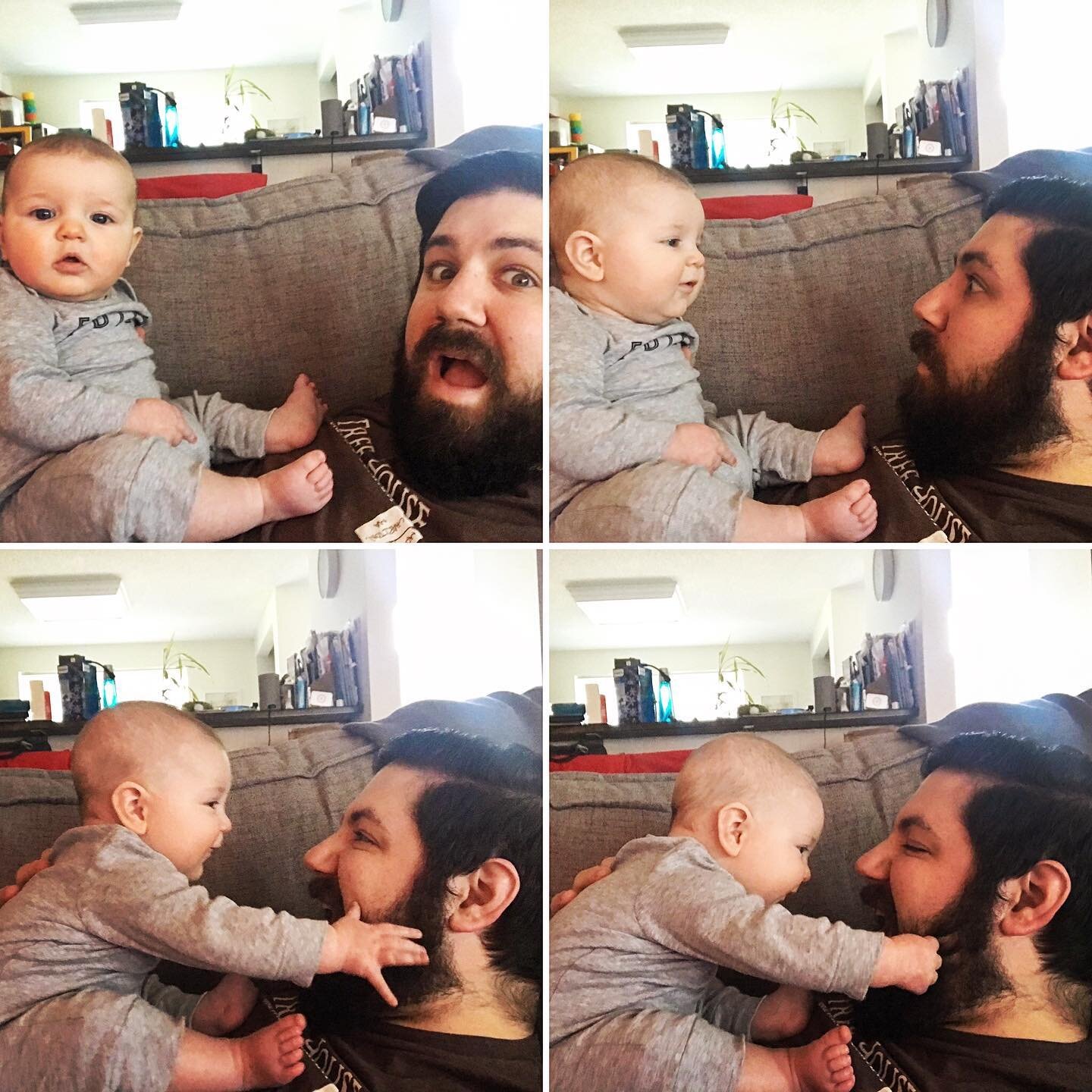 One day Ben will have his own beard.  Until then he can try to steal mine.