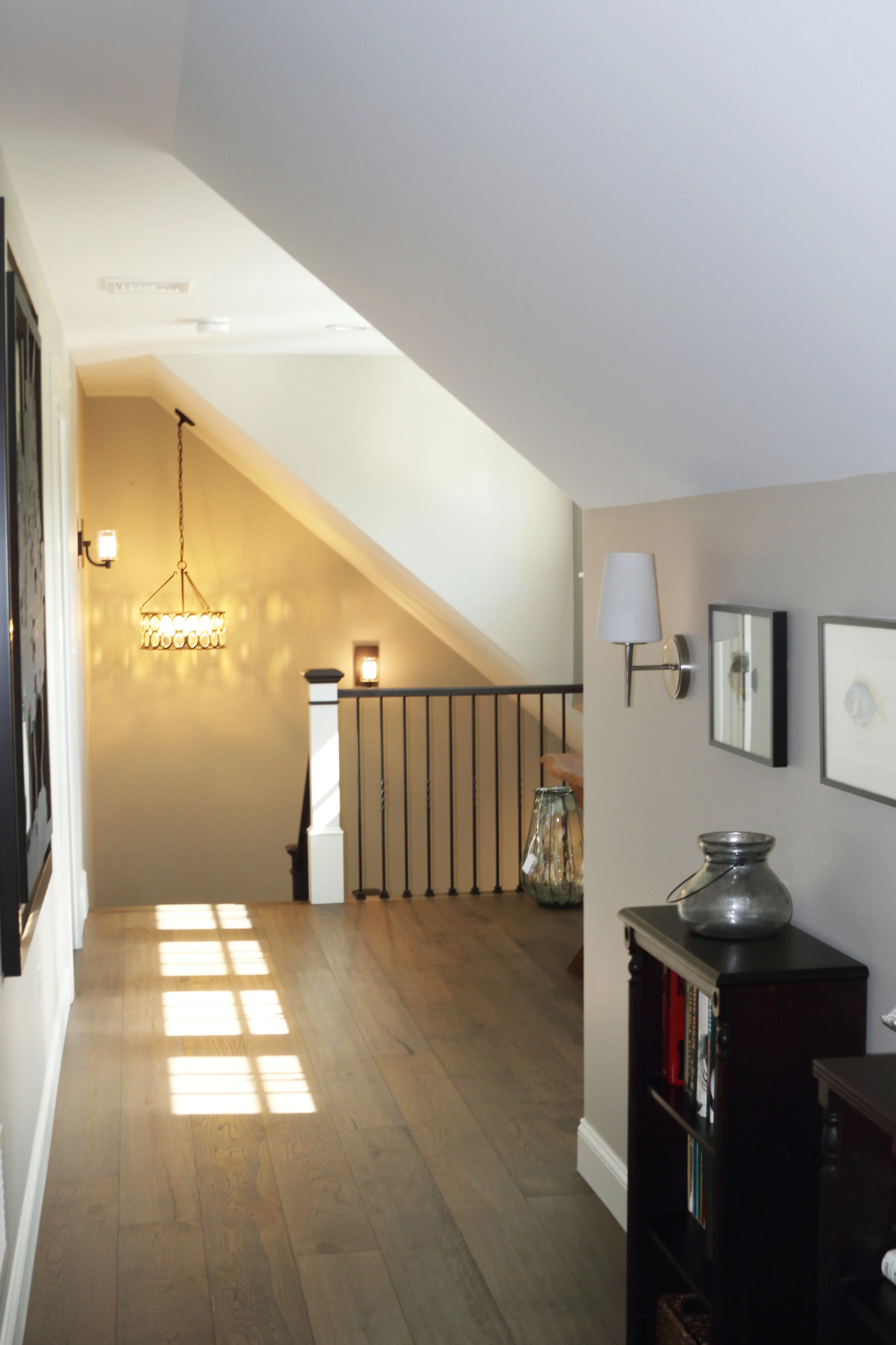 Upstairs hall sloped ceiling