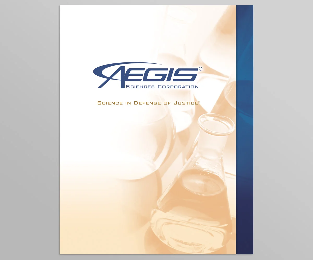  Brochure cover design for Aegis Science Corporation 