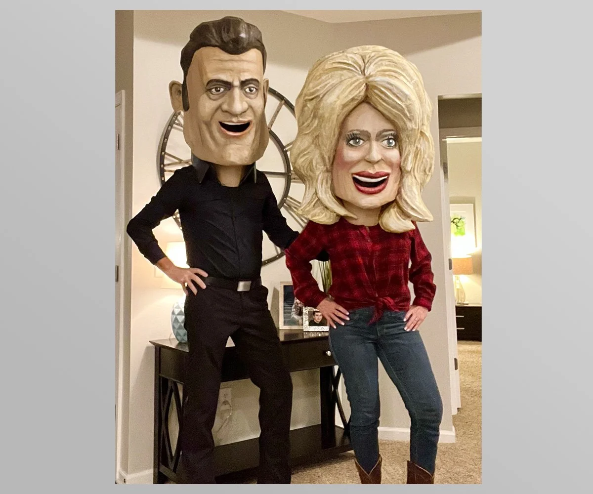 Sculpture for a Halloween costume of Johnny Cash and Dolly Parton 
