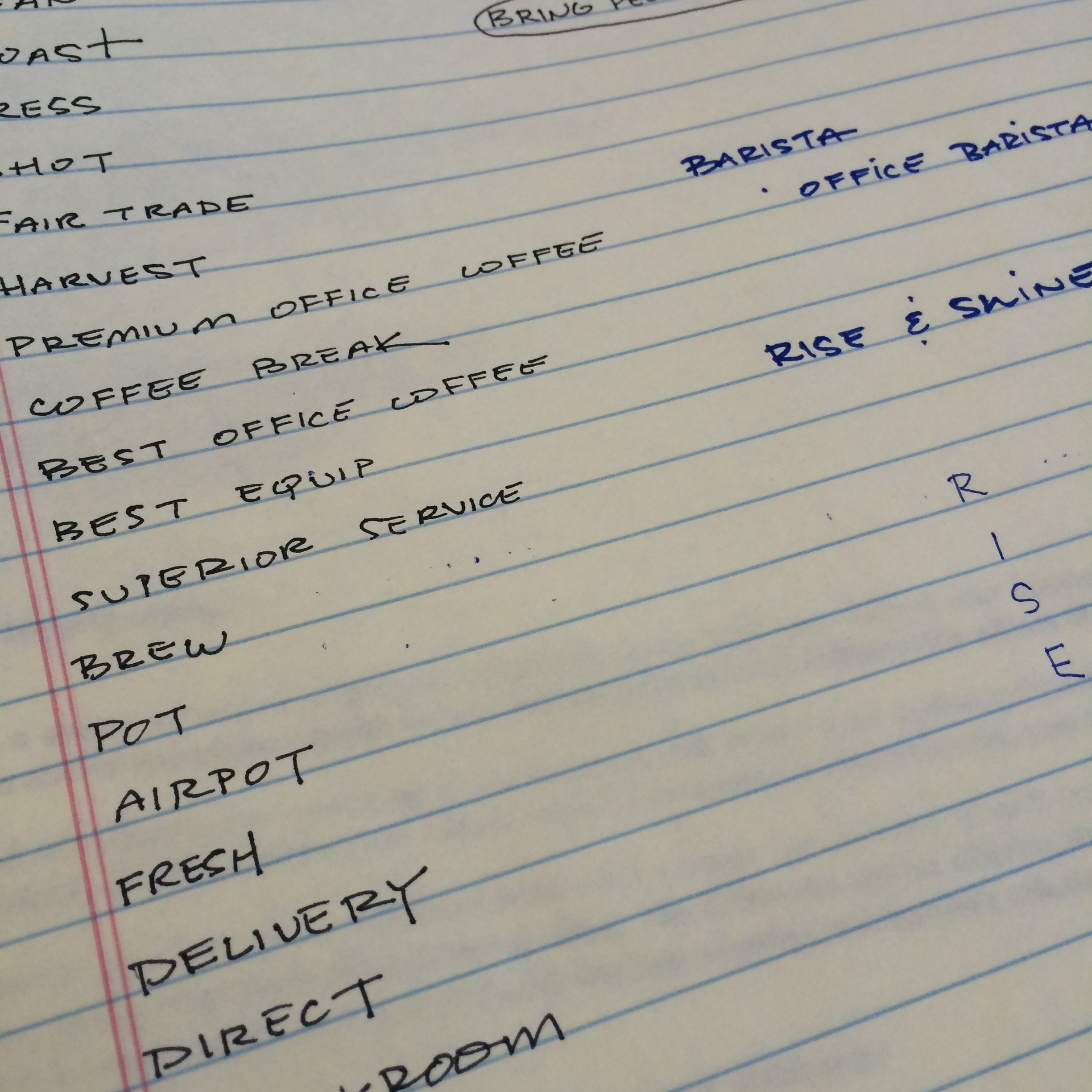 Notes from naming process