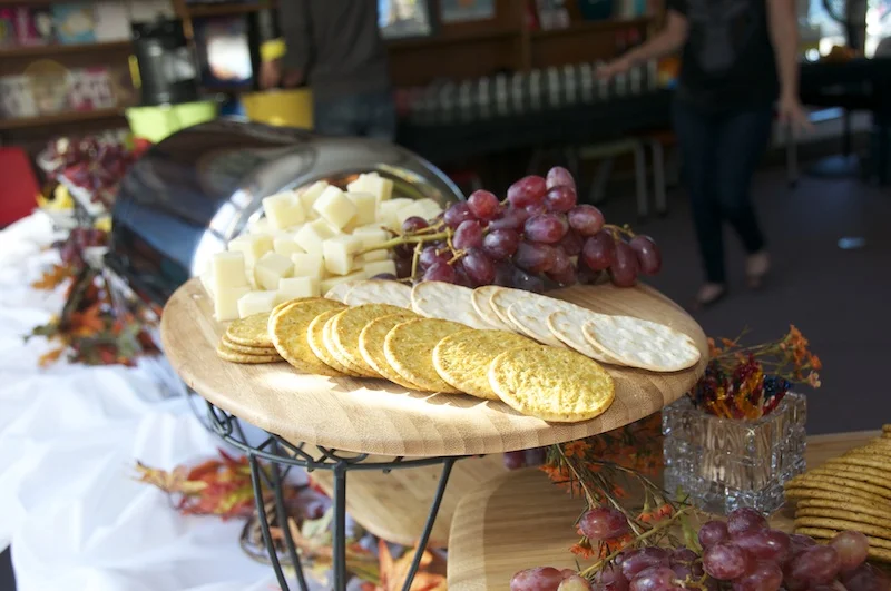 Fruit, cheese and crackers display. Photos by Amelia Morris . 