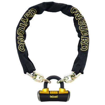 OnGuard 8019L 6' Rugged Chain with Boxer U-Lock for Bicycles & Motorbikes