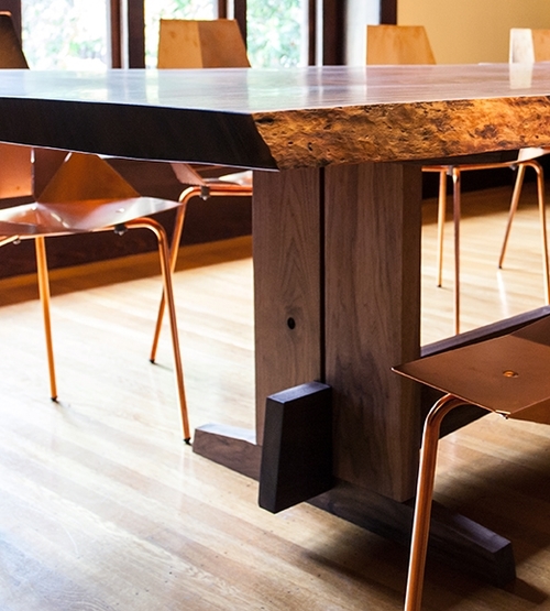 Live-Edge Solid Wood Dining Table — Bay Area Redwood