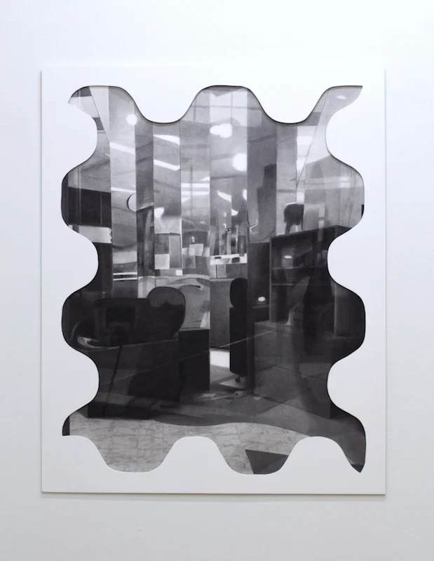 Chatterbox, 2015 graphite on paper, Sintra frame 35" x 44"