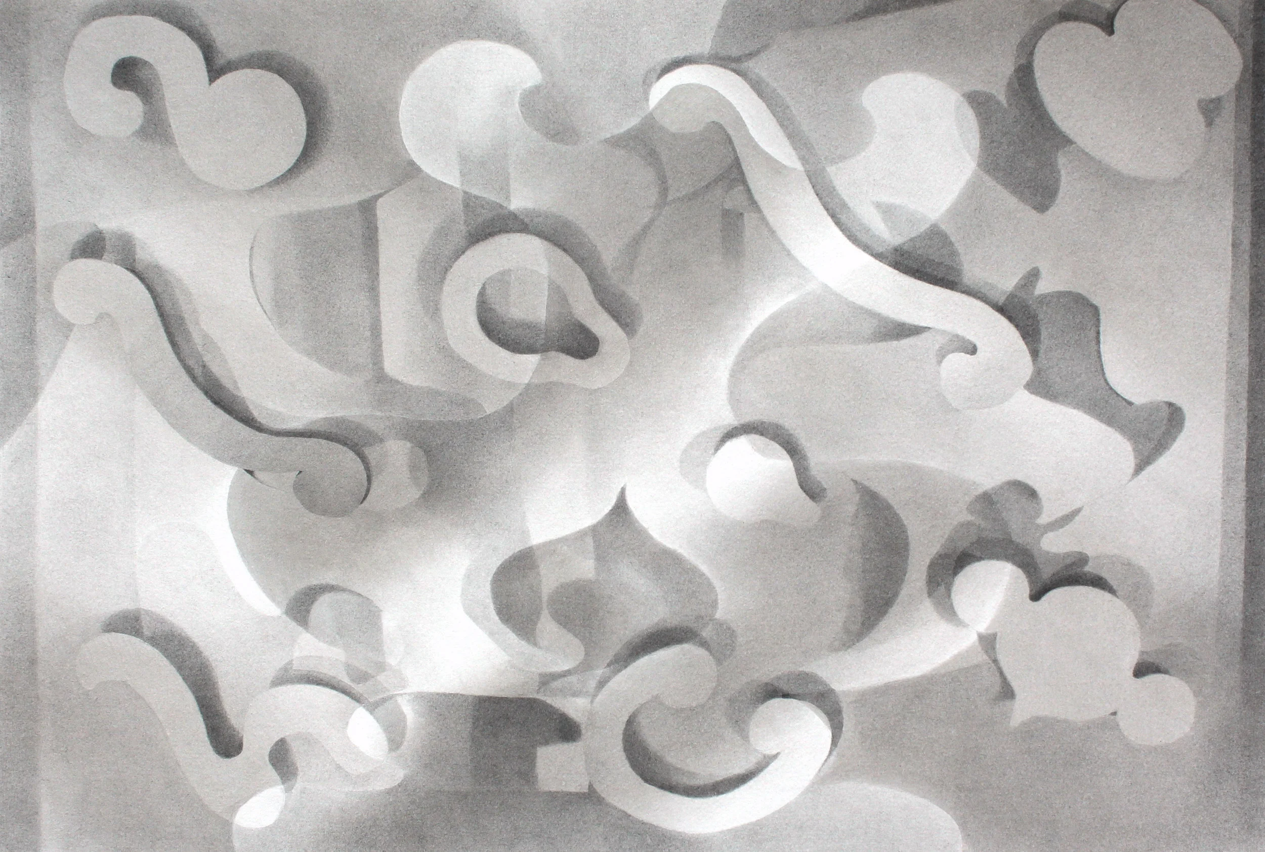 Put ‘Em Up, 2018 graphite and India ink on paper 15” x 21”