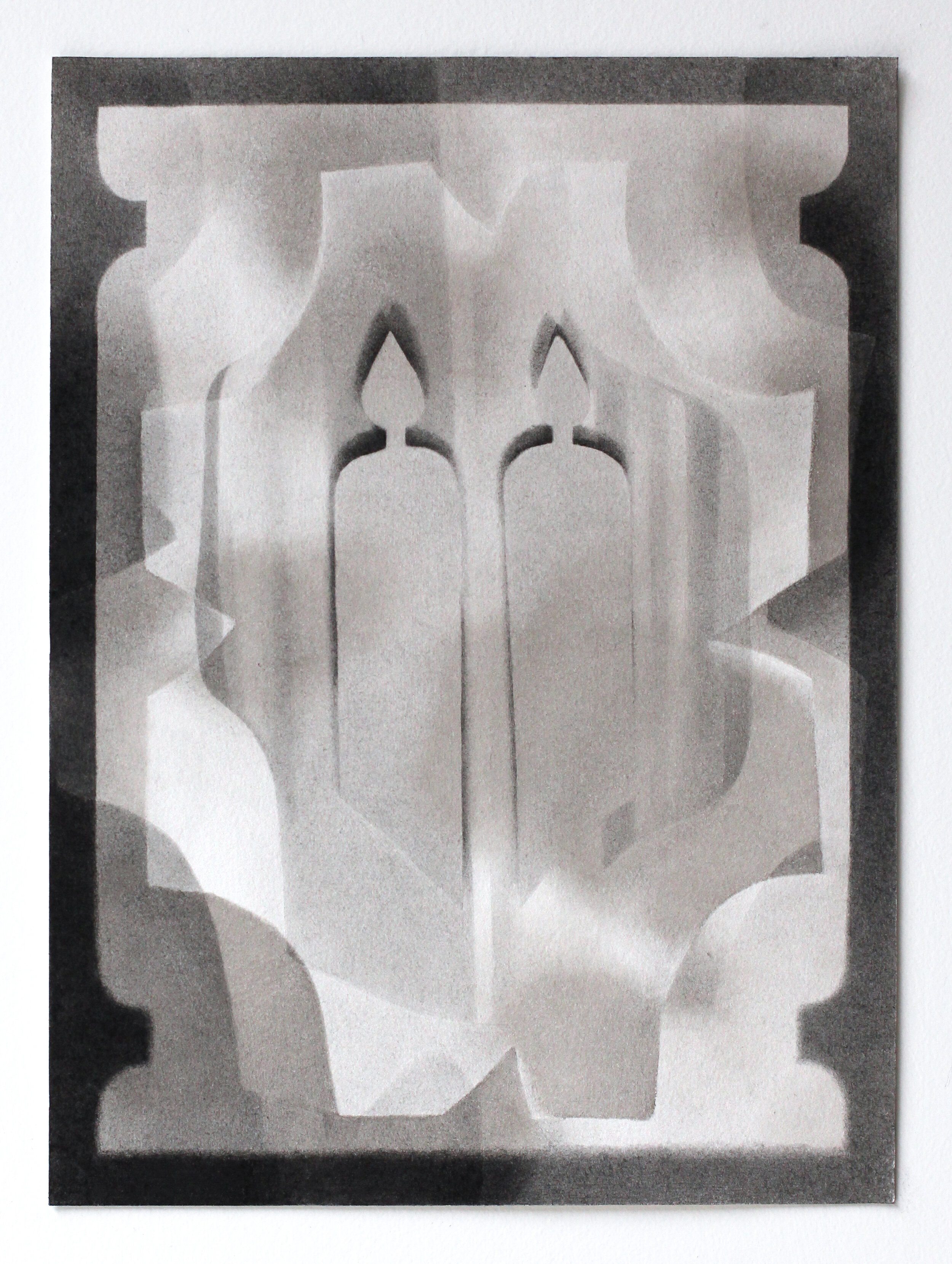 Night Vigil, 2019 Graphite and India ink on paper 12” x 9”