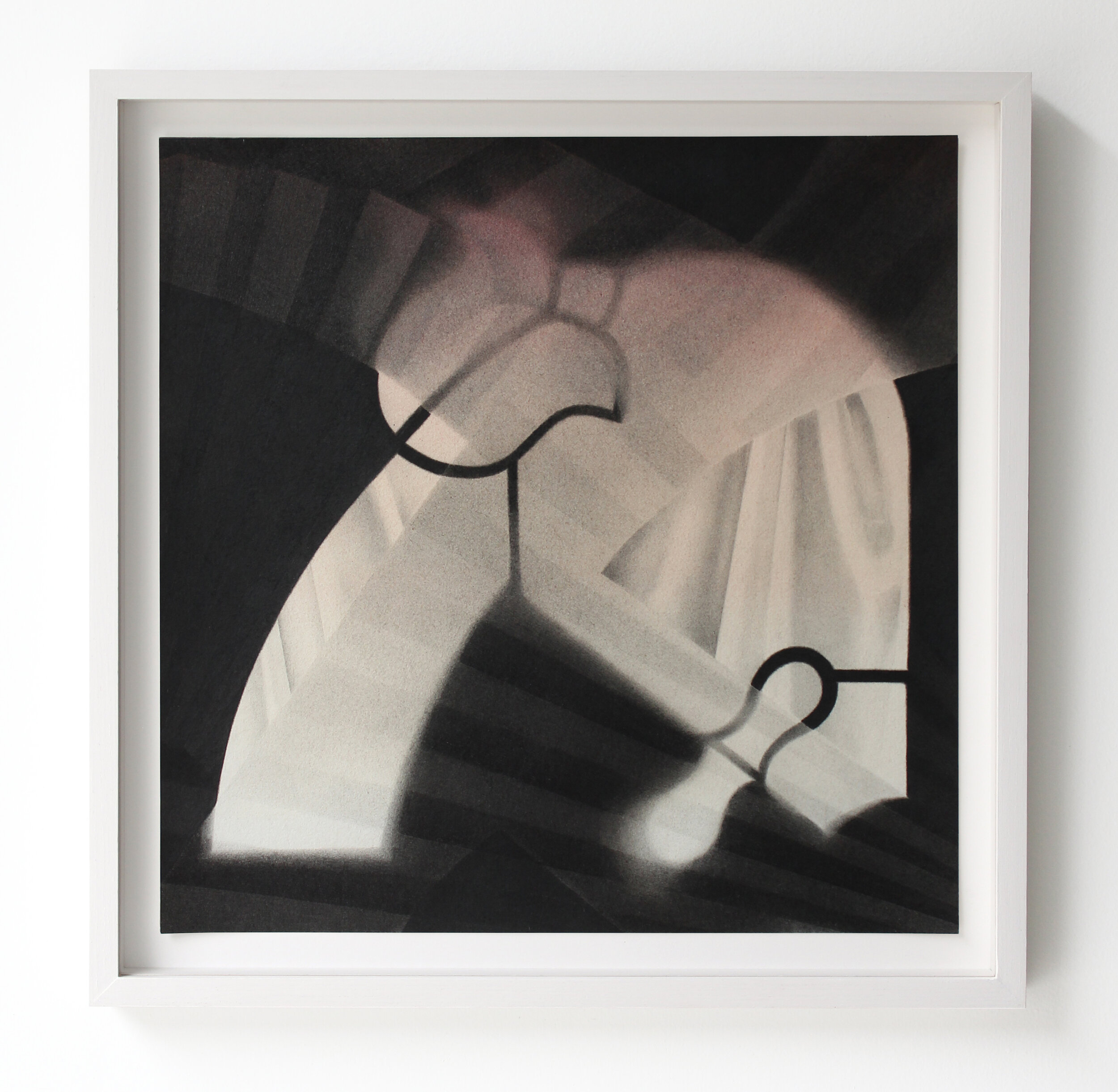 Hypocrite, 2020 shellac ink, graphite and carbonized graphite on paper 13 3/4” x 13 3/4”