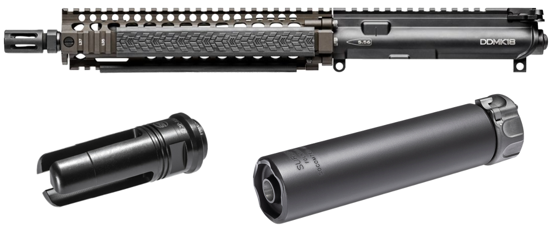 SSS.6.157- Surefire SOCOM762-MINI2 and the MK18 5.56x45mm Short Barrel Automatic AR15 Rifle (Free Version)