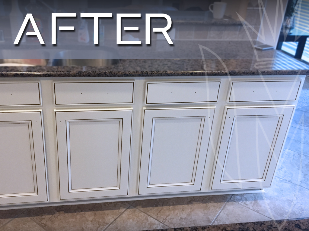 Cabinet Refinishing, White Cabinets Glazed With Gray