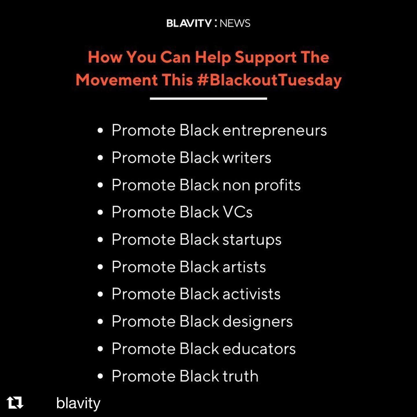 #Repost @blavity with @get_repost
・・・
We've been silenced for far too long. This #BlackOutTuesday, let's make our voices heard. || ✊🏾 @morgandebaun