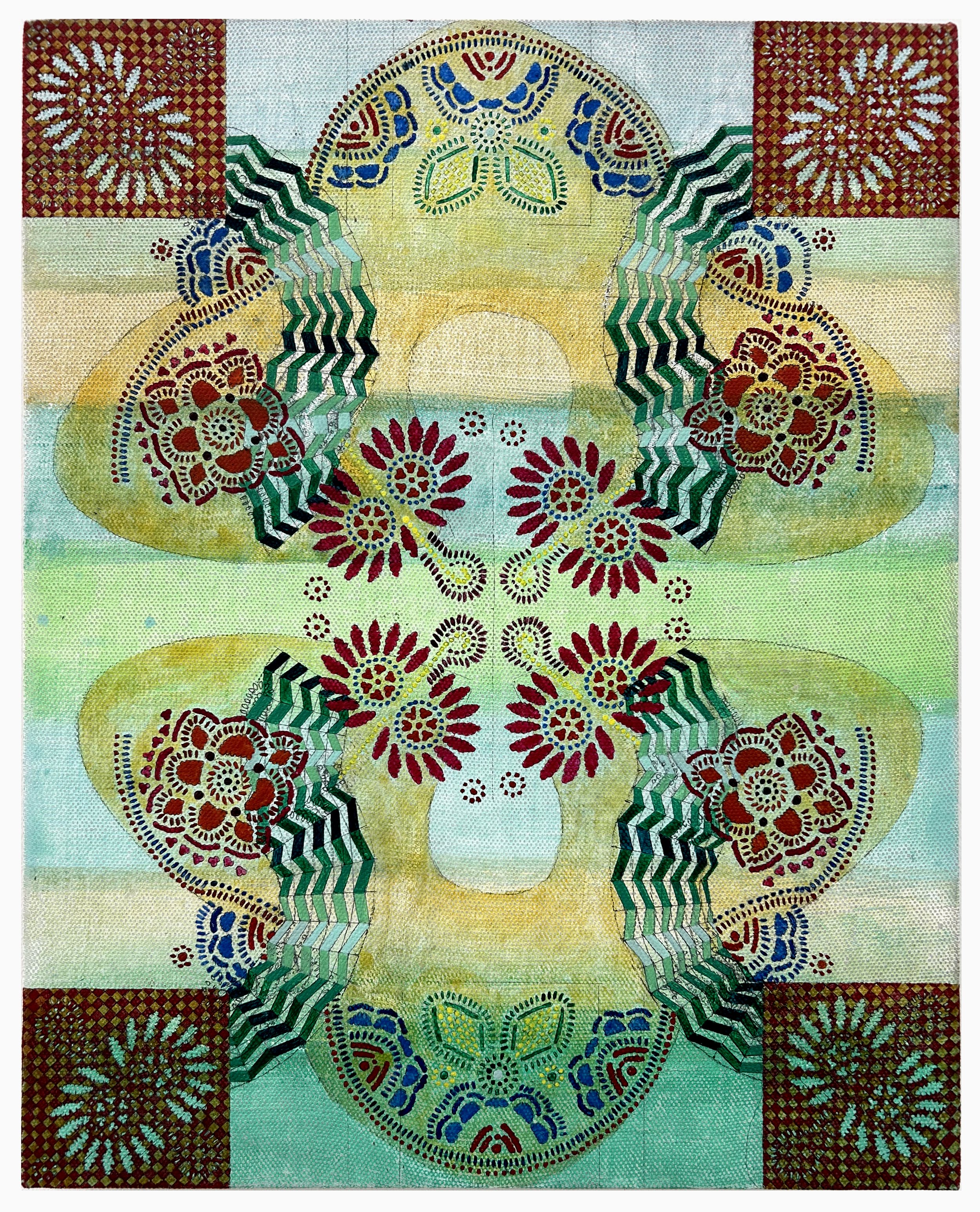    Earthly Gate  , 2026  Egg tempera on linen over panel 