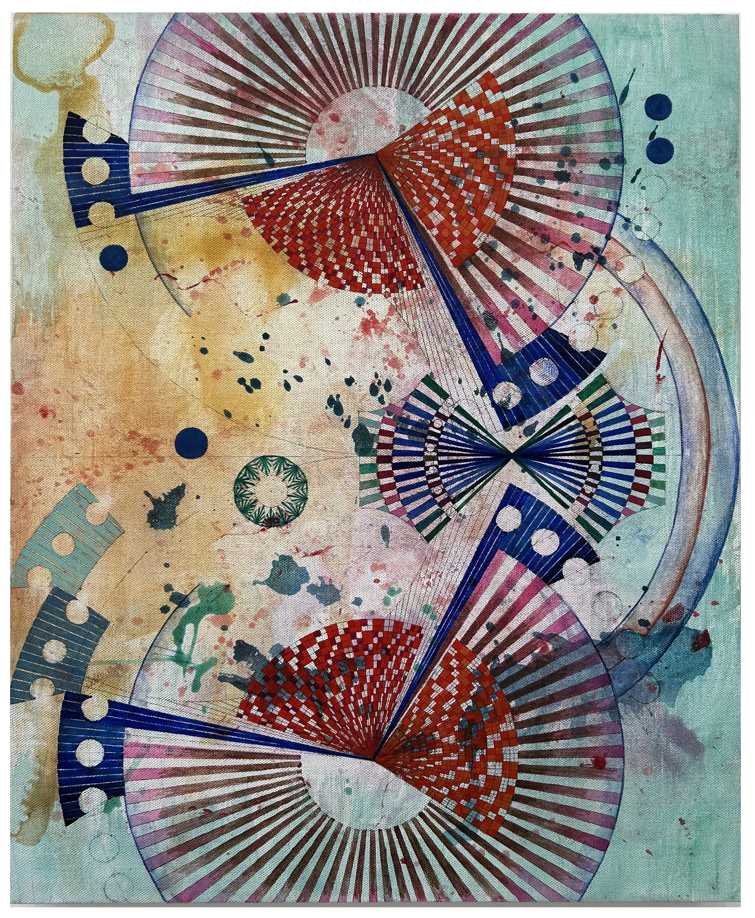    Phoenix Diving into the Ocean  , 2025  Egg tempera on linen over panel  30 × 24 inches 