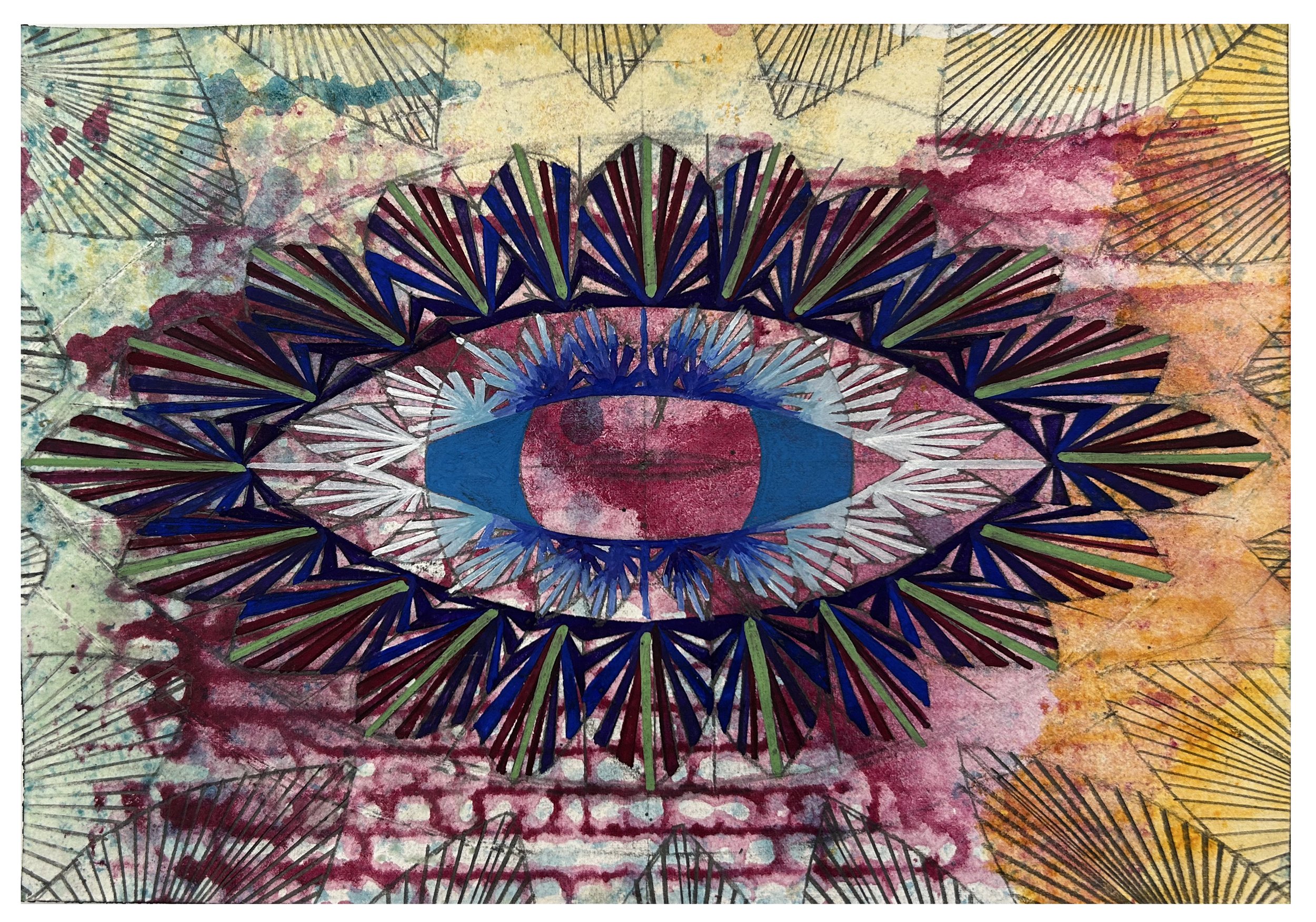    Amachi 7  , 2026  Egg tempera and gouache on paper   7 × 10 inches 