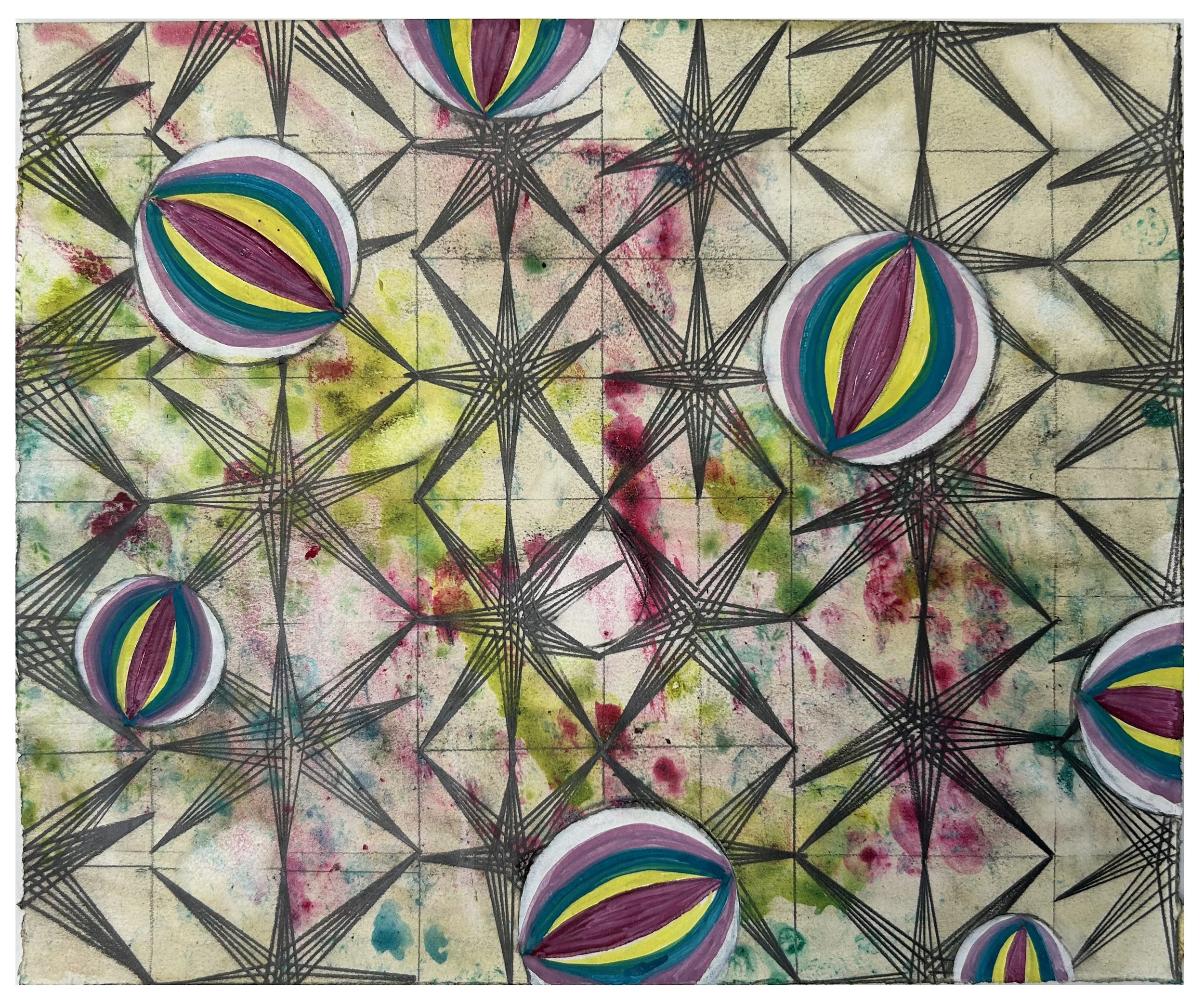    Amachi 6  , 2026  Egg tempera, graphite and gouache on paper  7 ½ x 9 1/8 inches 