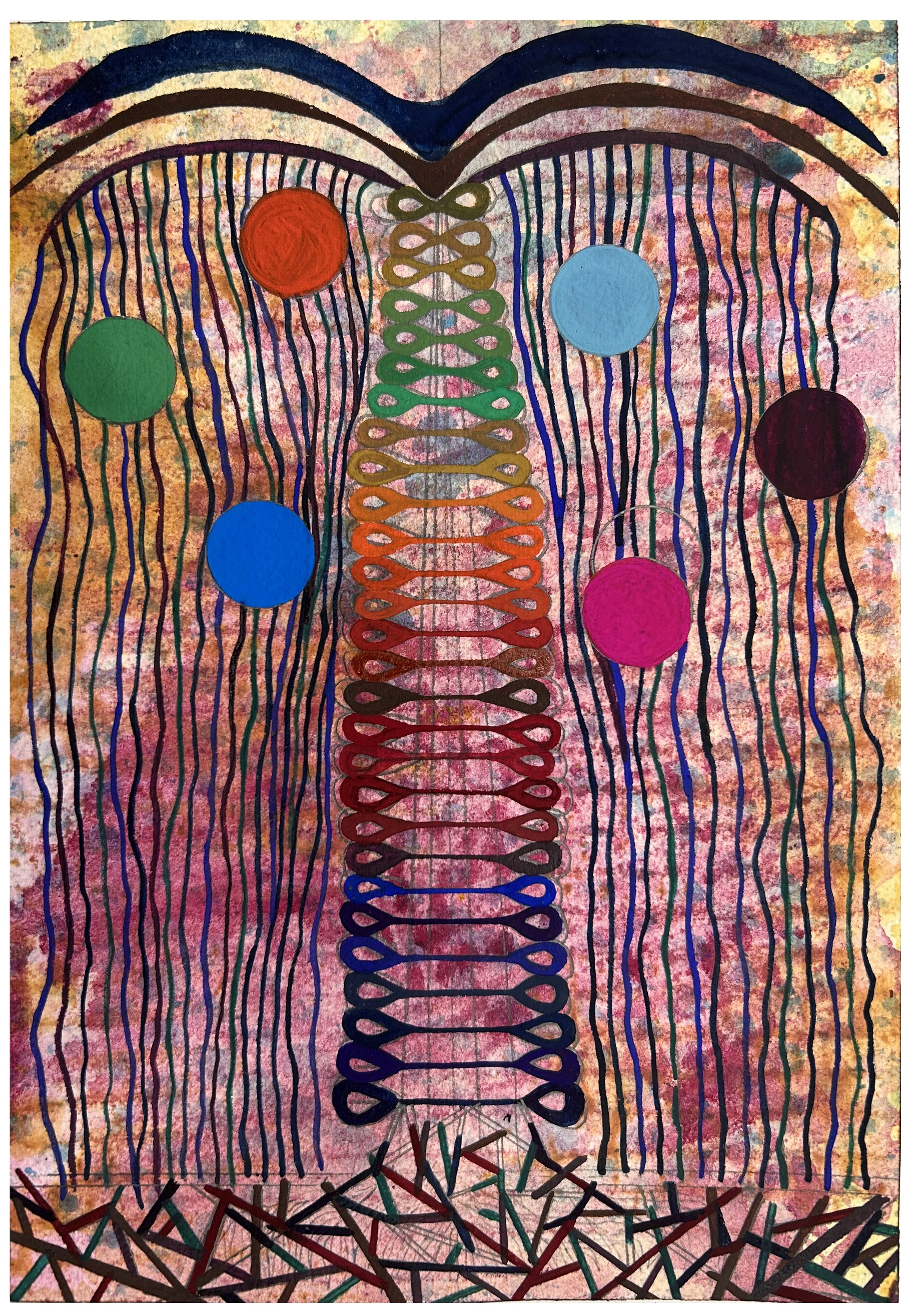    Nardo 3  , 2025  Egg tempera and gouache on paper  10 ¼ x 7 1/8 inches 