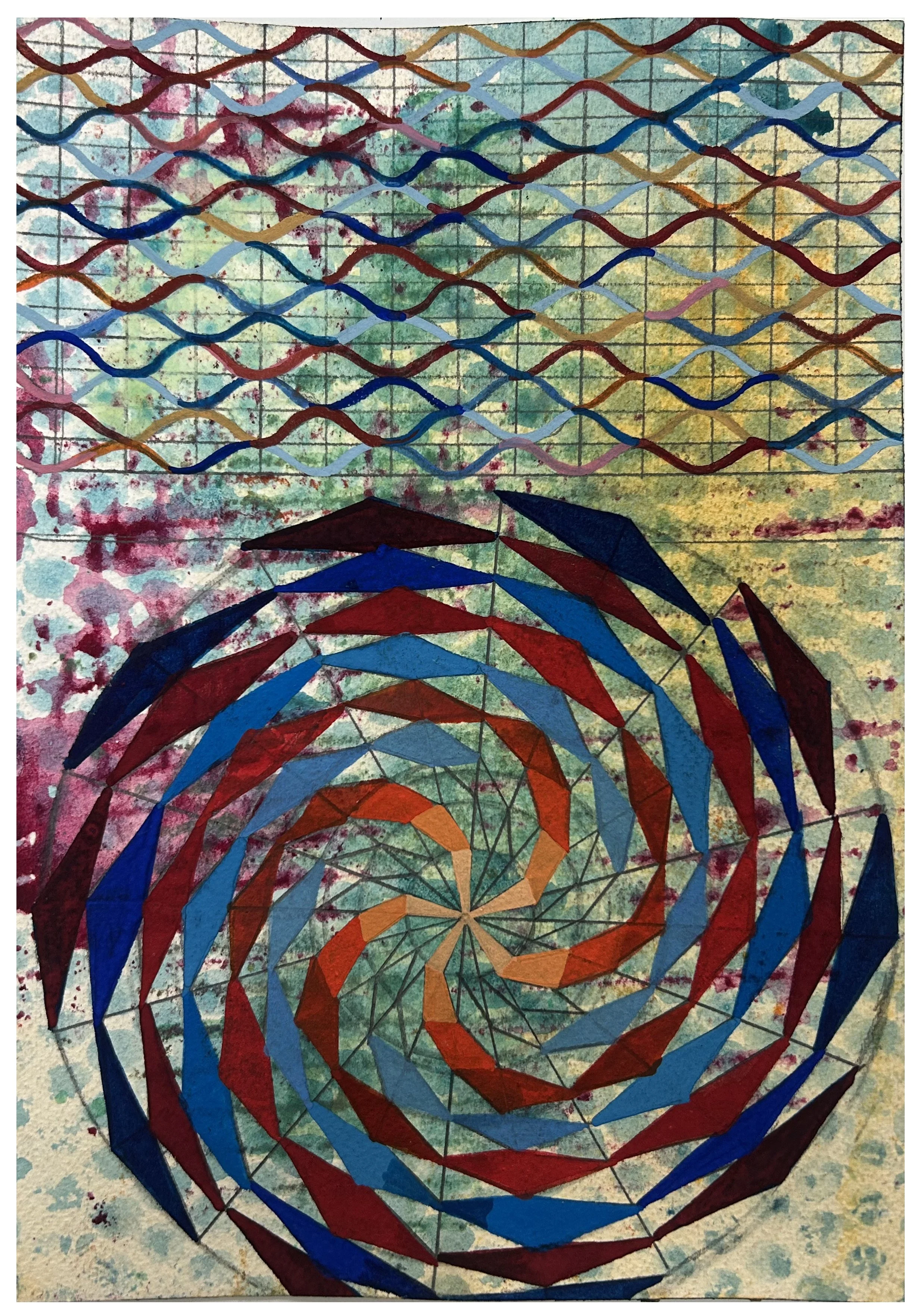    Amachi 8  , 2025  Egg tempera and gouache on paper  10 ¼ x 7 1/8 inches 