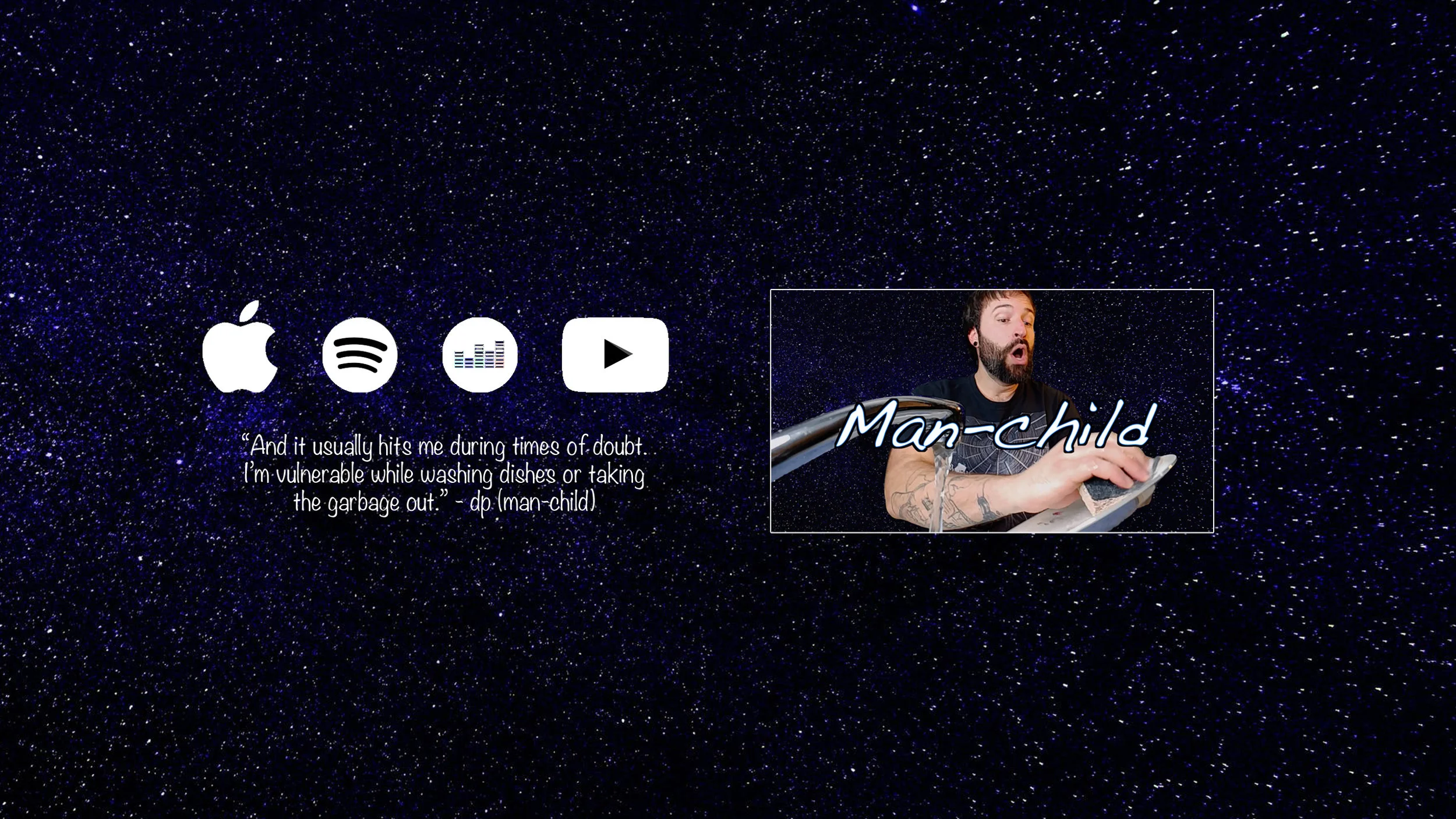 January 1st 2019! Happy New Year friends! Today also marks my B-day. I decided to record and release a funny tune called “Man Child” today and it’s available on all online music stores! Check out the video on my Youtube channel! Mucho Amor.